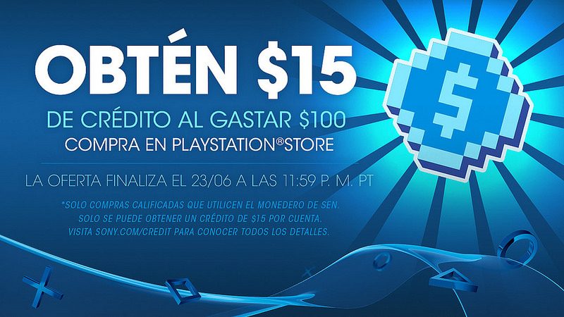 Promoción PlayStation México: ­¡Obtén $15 dólares cuando usas $100 en compras!