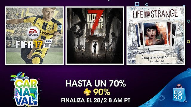 Ofertas de Carnaval: Hasta un 70 % de Descuento, 90 % con PlayStation Plus