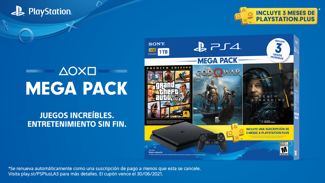 El nuevo Mega Pack de PlayStation 4 empezará a llegar a las tiendas en agosto