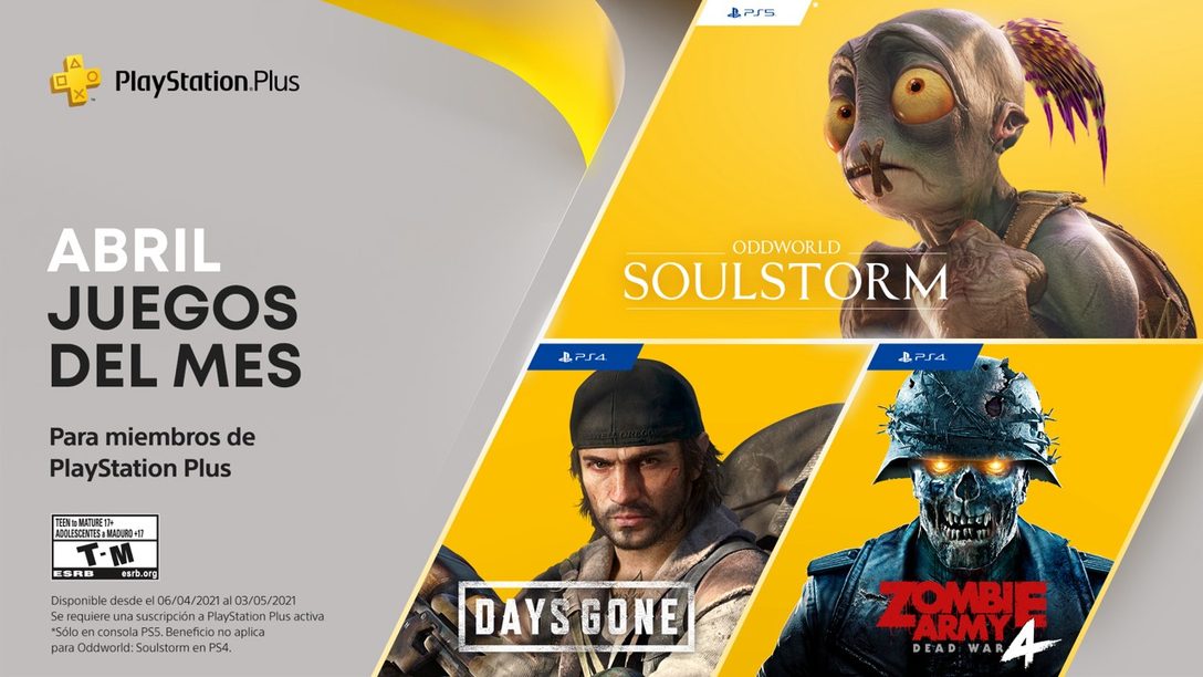 Juegos de PlayStation Plus de abril: Days Gone, Oddworld: Soulstorm y Zombie Army 4: Dead War