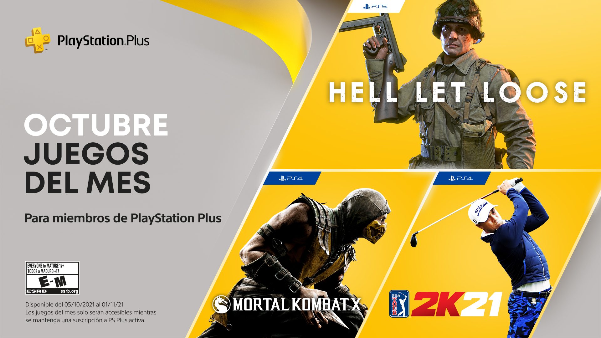 tornillo Incontable Geografía Juegos de PlayStation Plus para octubre: Hell Let Loose, PGA Tour 2K21,  Mortal Kombat X – PlayStation.Blog LATAM