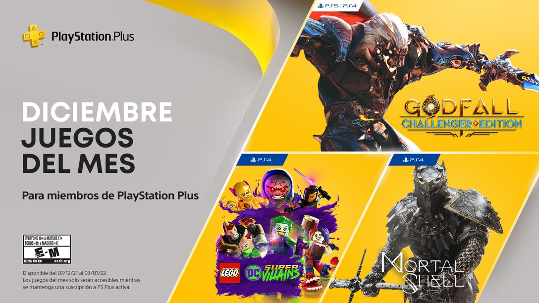 Juegos de PlayStation Plus para diciembre: Godfall: Challenger Edition, Lego DC Super-Villains, Mortal Shell