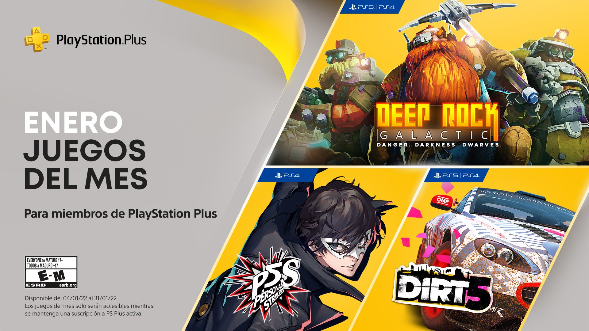 lo mismo Monótono Cinemática Juegos de PlayStation Plus para enero: Persona 5 Strikers, Dirt 5 y Deep  Rock Galactic – PlayStation.Blog LATAM