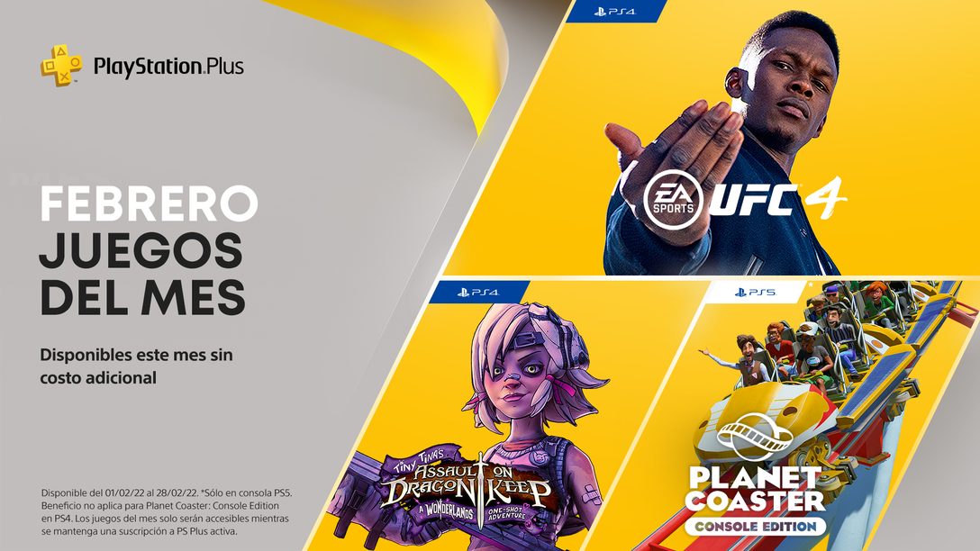Juegos de PlayStation Plus para febrero de 2022: UFC 4, Planet Coaster: Console Edition, Tiny Tina’s Assault on Dragon Keep: A Wonderlands One-shot Adventure