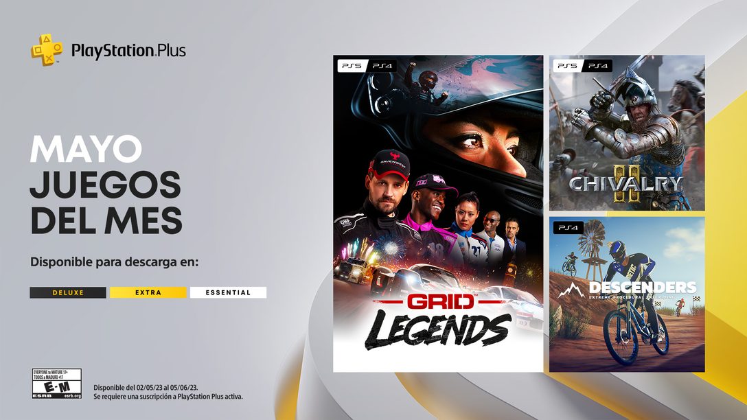 Juegos mensuales de PlayStation Plus de mayo: GRID Legends, Chivalry 2 y Descenders