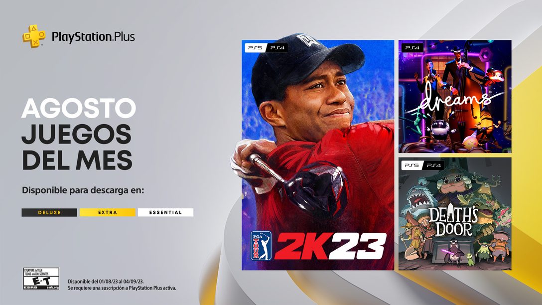 Los Juegos Mensuales de PlayStation Plus para agosto son: PGA Tour 2K23, Dreams, Death’s Door