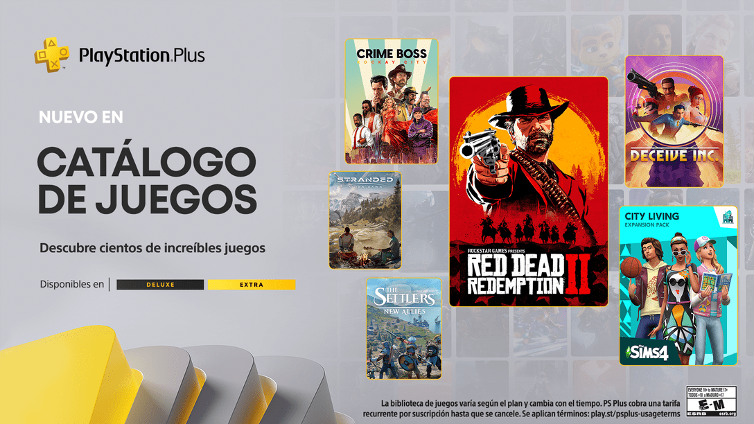 Catálogo de juegos de PlayStation Plus para mayo: Red Dead Redemption 2, Deceive Inc., Crime Boss: Rockay City y mucho más.