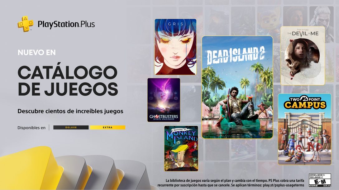 Catálogo de Juegos de PlayStation Plus para octubre: Dead Island 2, Two Point Campus, Gris, Return to Monkey Island y mucho más.