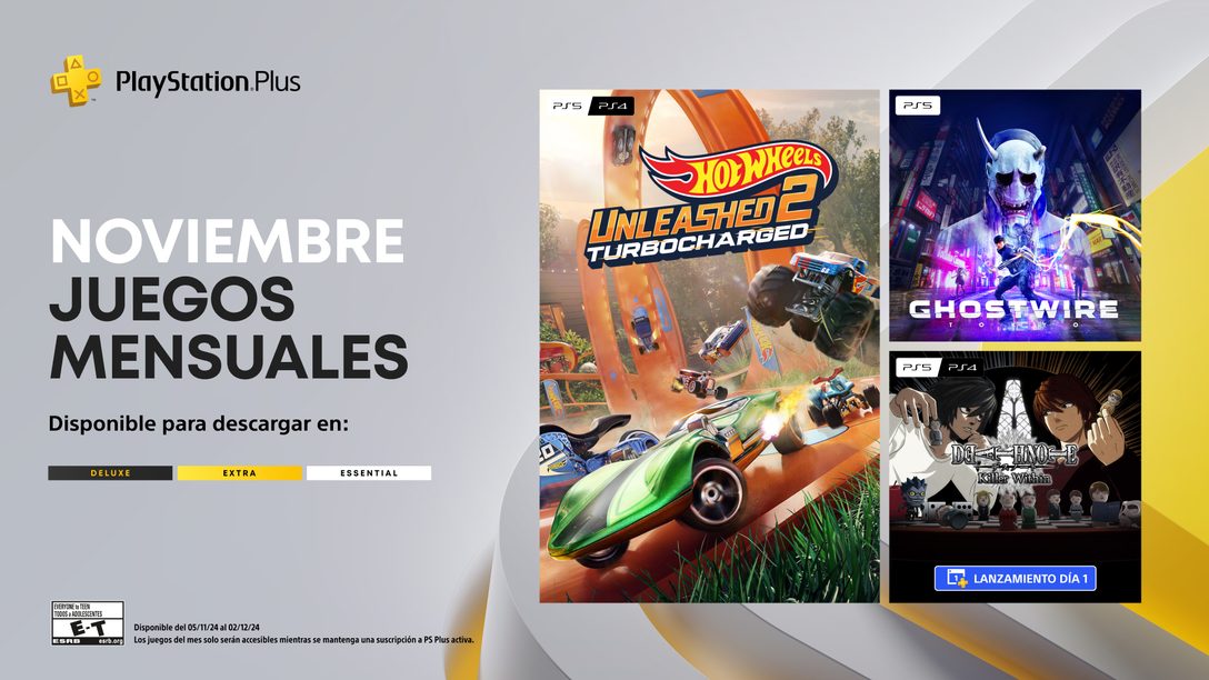 Juegos mensuales en PlayStation Plus para noviembre: Hot Wheels Unleashed 2 – Turbocharged, Ghostwire: Tokyo, Death Note: Killer Within