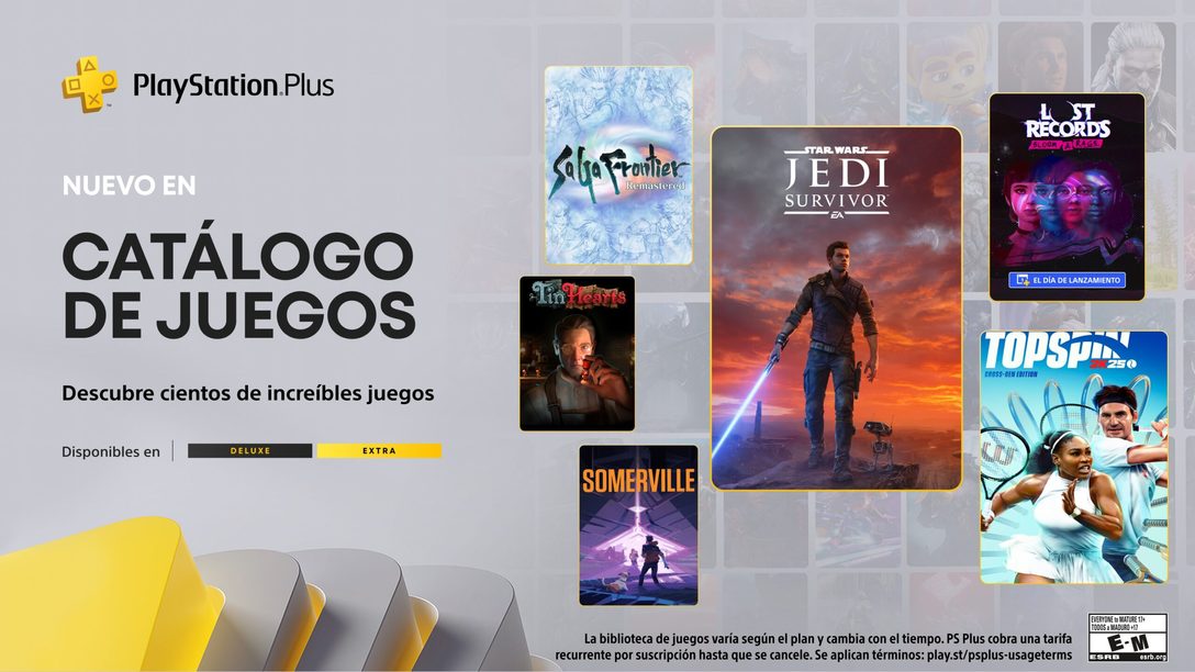 Catálogo de juegos de PlayStation Plus para febrero: Star Wars Jedi: Survivor, TopSpin 2K25, Lost Records: Bloom & Rage – Episode 1 y más