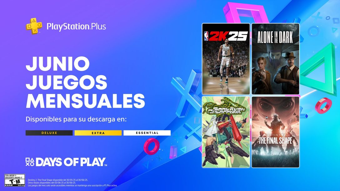 Juegos mensuales en PlayStation Plus para junio: NBA 2K25, Alone in the Dark, Bomb Rush Cyberfunk