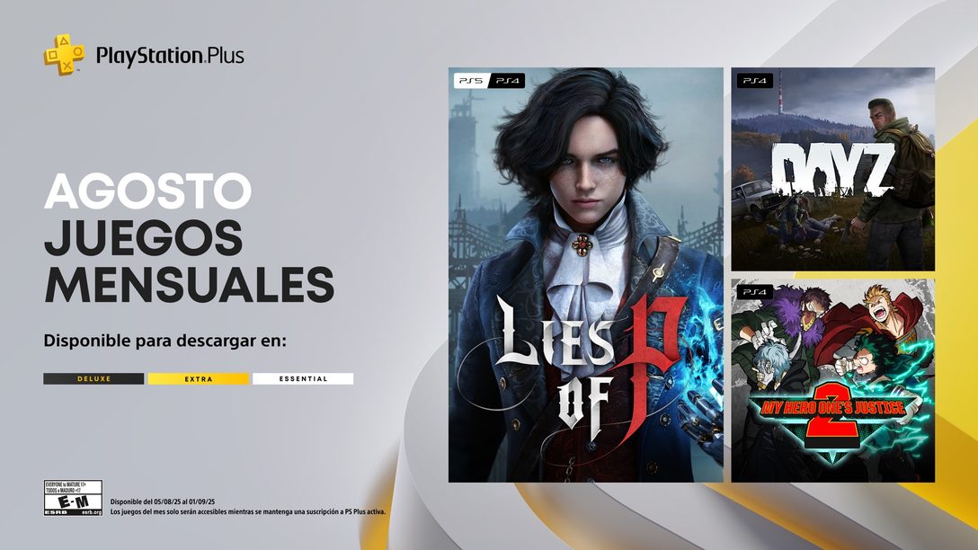 Juegos mensuales para agosto de PlayStation Plus: Lies of P, Day Z, My Hero One’s Justice 2