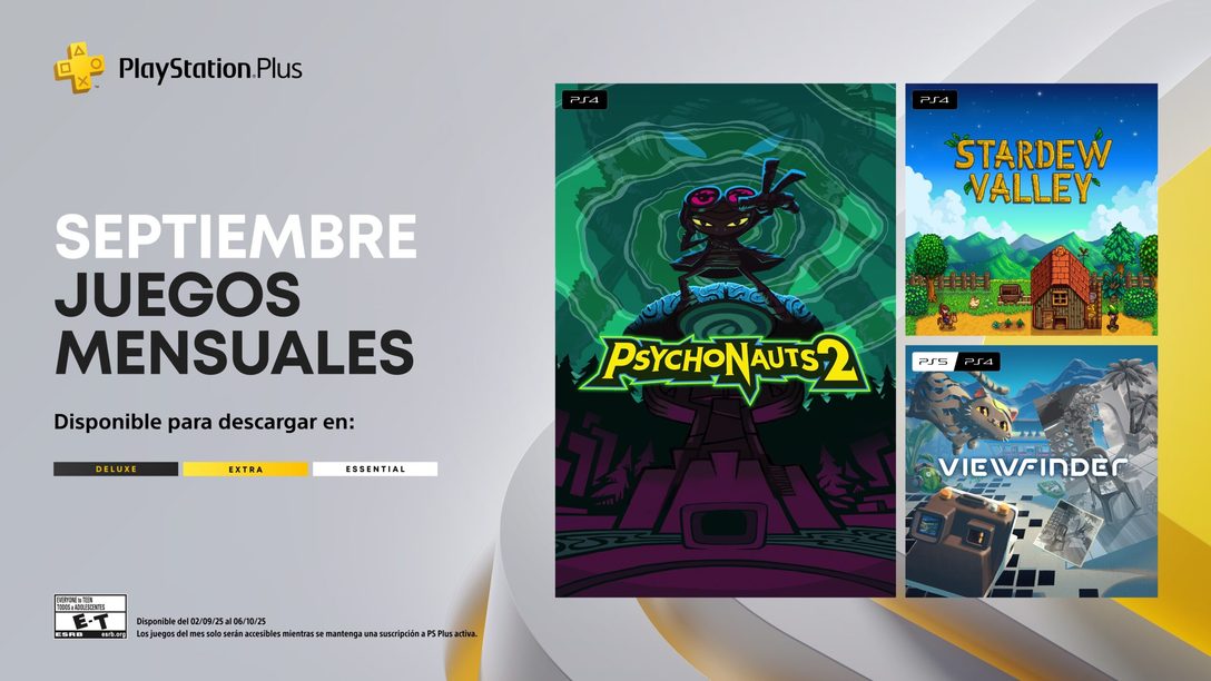 Juegos mensuales en PlayStation Plus para septiembre: Psychonauts 2, Stardew Valley, Viewfinder
