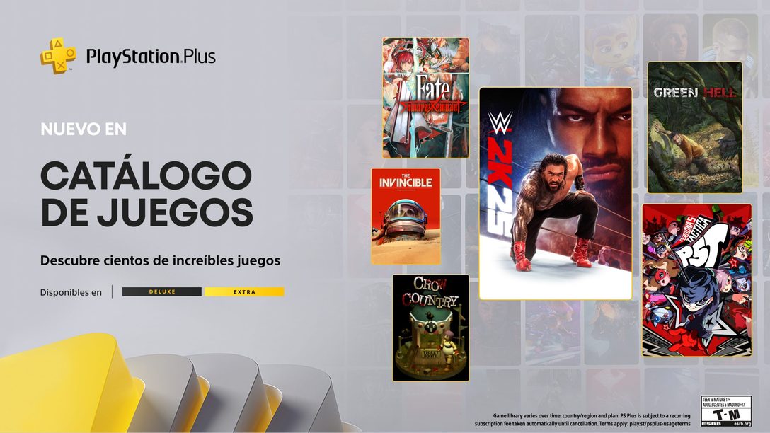 Catálogo de juegos de PlayStation Plus para septiembre: WWE 2K25, Persona 5 Tactica, Green Hell, Fate/Samurai Remnant y más