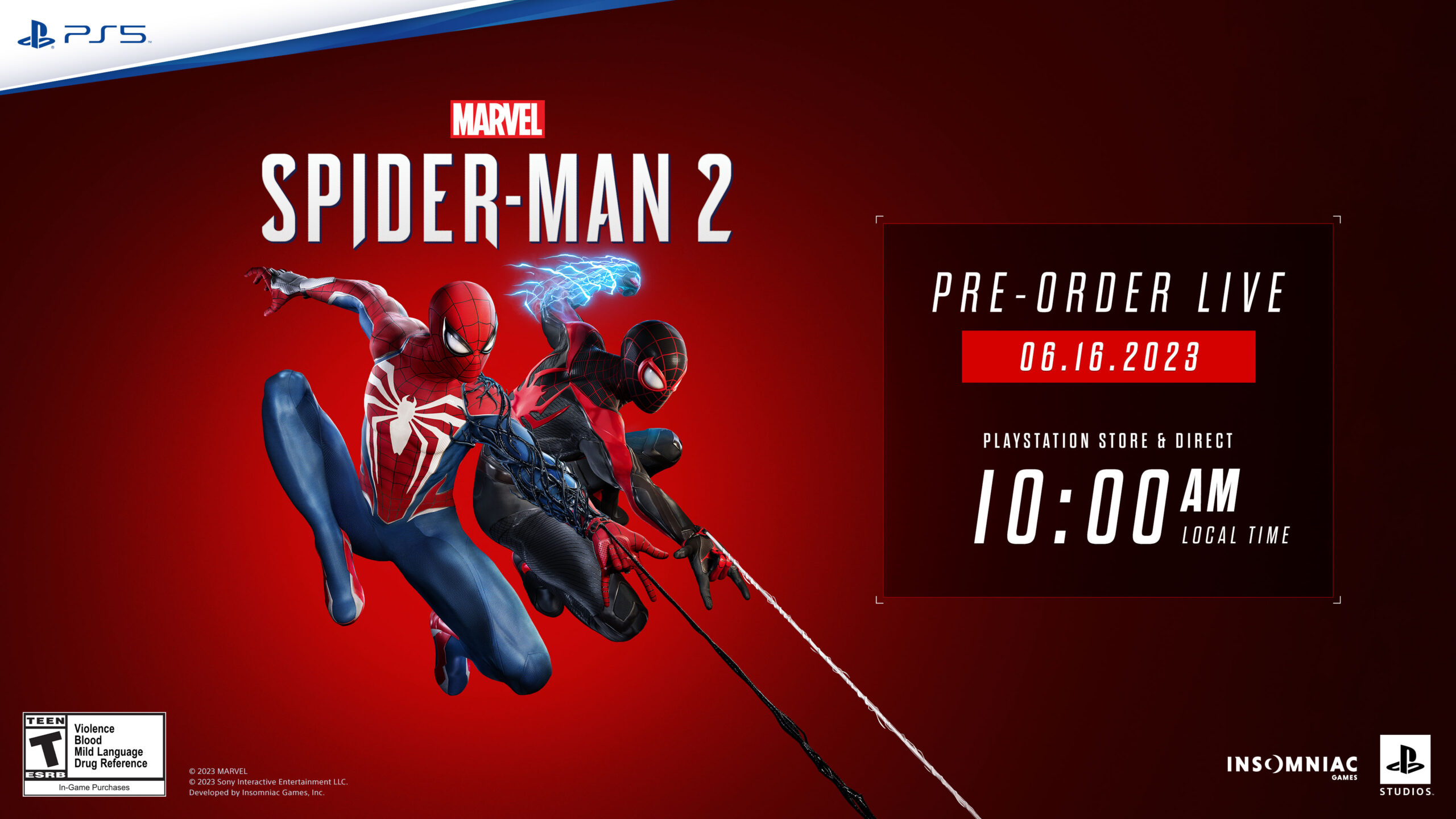 Marvel's Spider-Man 2 llegará exclusivamente a PS5 el 20 de